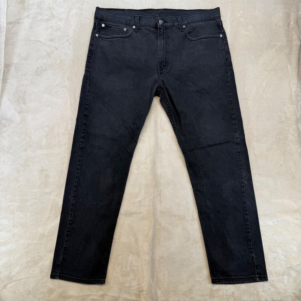 Levi's 502 Jeans Mens 36x30 Straight Leg Black Denim Pants